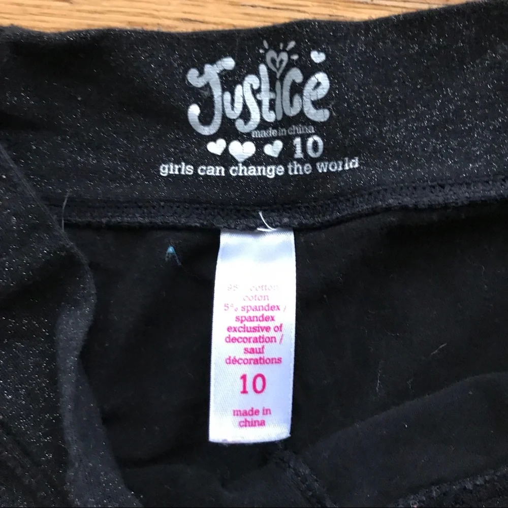 Justice sparkly gray leggings GIRLS